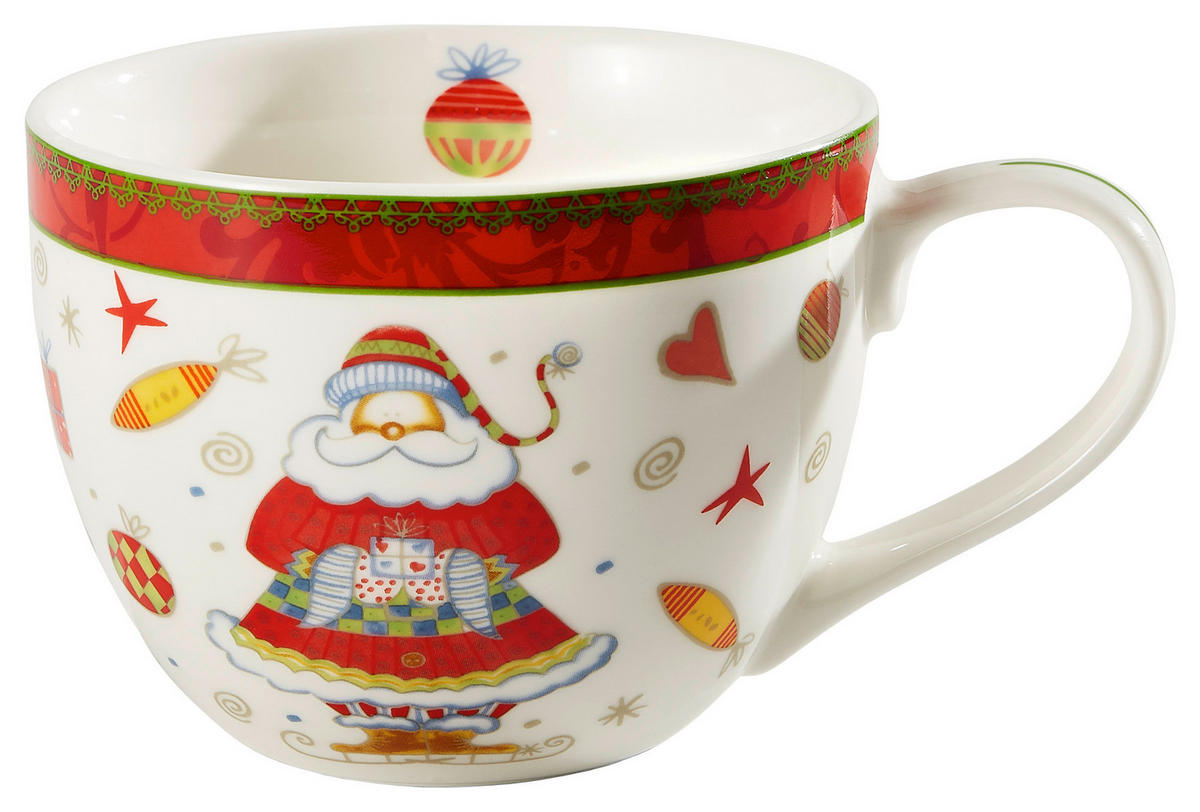 ŠOLJICA ZA KAPUĆINO - višebojna, Osnovno, keramika (400ml) - X-Mas