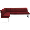 ECKBANK 174/233 cm Mikrofaser Bordeaux, Chromfarben Metall   - Chromfarben/Bordeaux, Design, Textil/Metall (174/233cm) - Novel