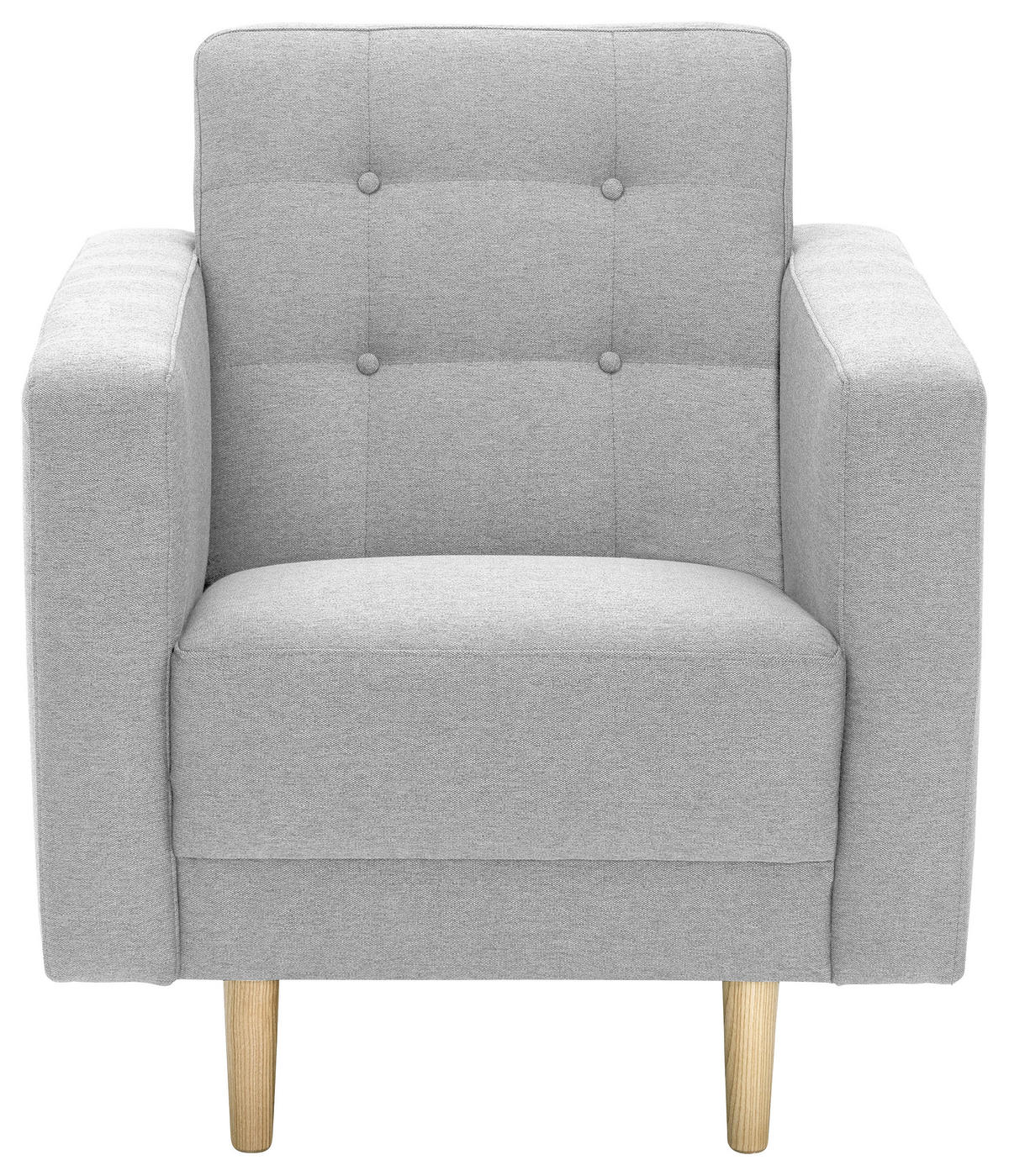 SESSEL Flachgewebe Hellgrau    - Eschefarben/Hellgrau, MODERN, Holz/Textil (75/81/83cm) - Max Winzer