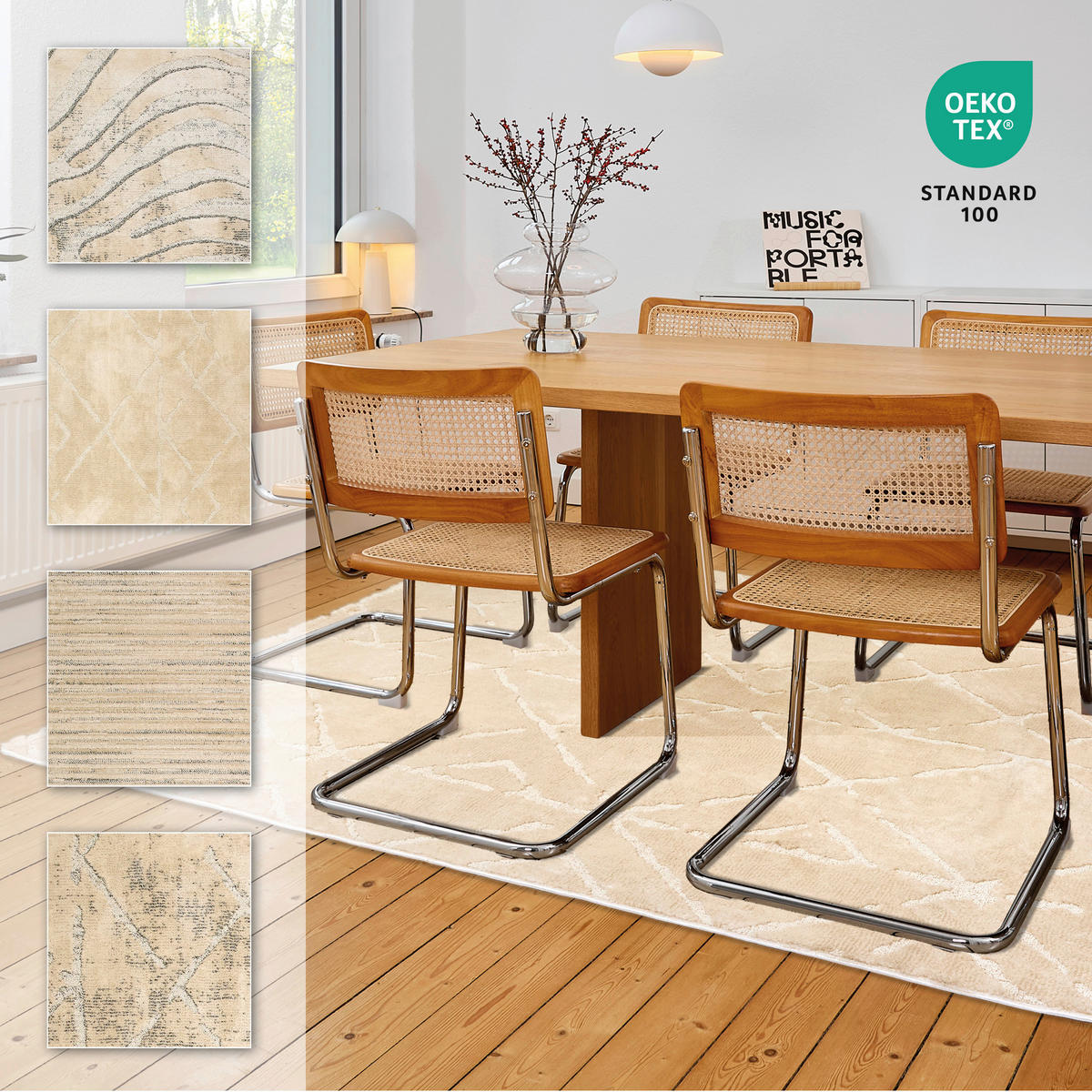 WEBTEPPICH 133/190 cm Lou Creme rechteckig  - Creme, Basics, Kunststoff/Textil (133/190cm) - Astra