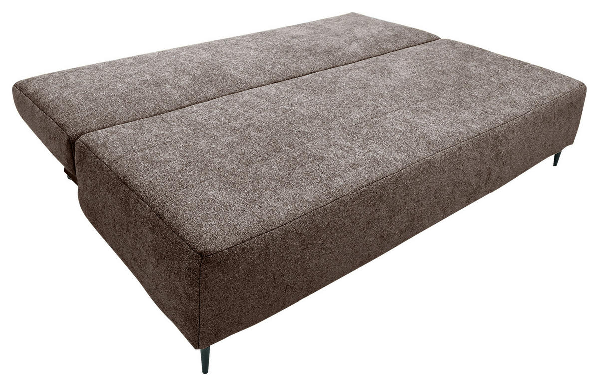 SCHLAFSOFA in Flachgewebe Braun  - Schwarz/Braun, KONVENTIONELL, Textil/Metall (197/75/100cm) - Carryhome