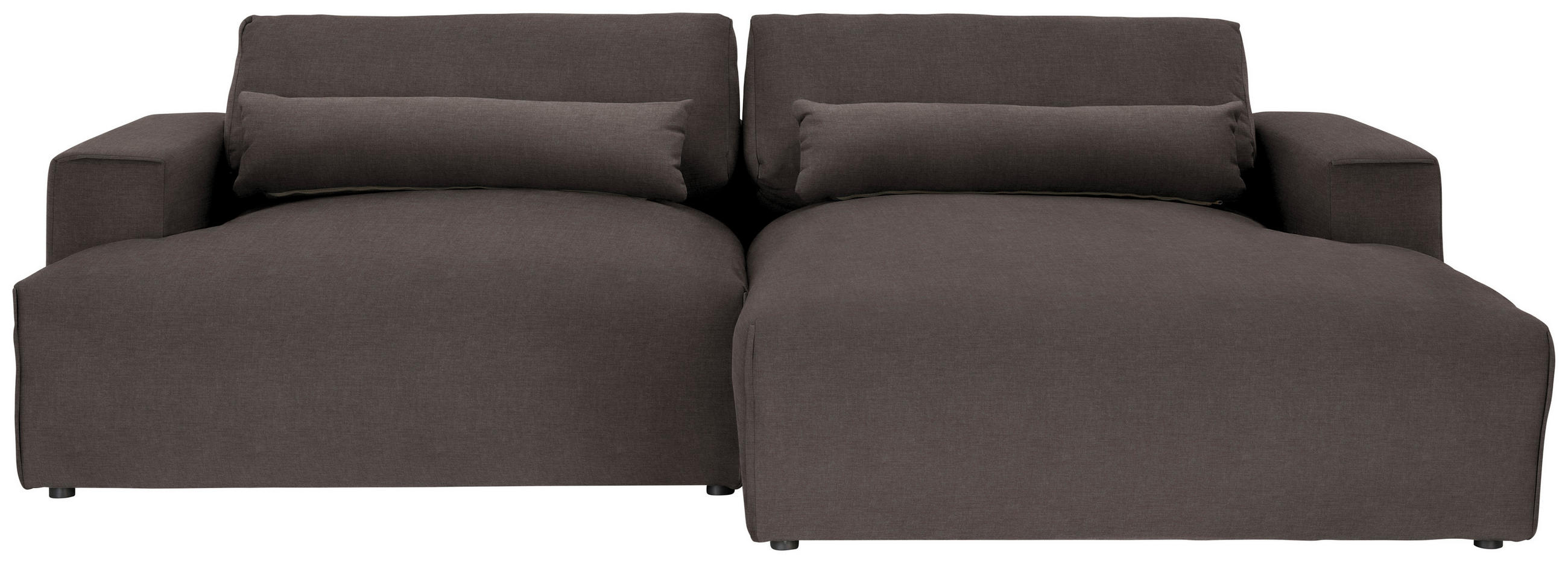 ECKSOFA Felicia in Struktur Dunkelbraun  267/187 cm  - Dunkelbraun/Schwarz, Design, Kunststoff/Textil (267/187cm) - Stylife