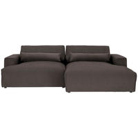 ECKSOFA Felicia in Struktur Dunkelbraun  267/187 cm  - Dunkelbraun/Schwarz, Design, Kunststoff/Textil (267/187cm) - Stylife