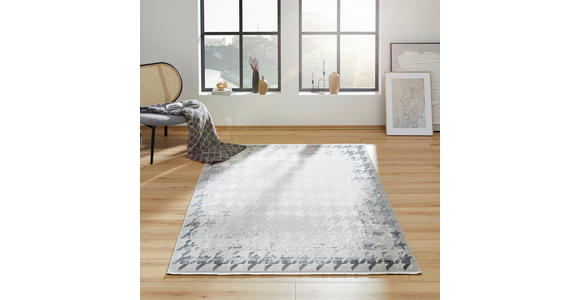 WEBTEPPICH 133/190 cm Houndstooth Border Grau rechteckig  - Grau, Design, Textil (133/190cm) - Dieter Knoll