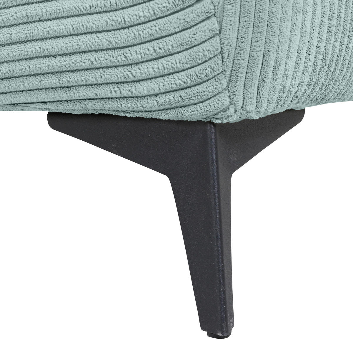 ECKSOFA in Cord Mintgrün  - Schwarz/Mintgrün, Konventionell, Textil/Metall (176/311cm) - Carryhome