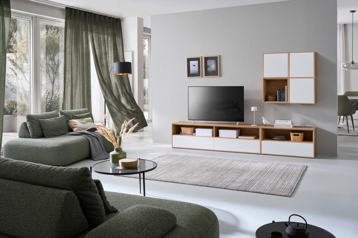 TV-ELEMENT Eichefarben  179,1/52/40 cm  - Eichefarben, Design, Holzwerkstoff (179,1/52/40cm) - home24