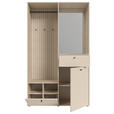 GARDEROBE 4-teilig  in 120/200/50 cm  - Kaschmir/Eichefarben, Design, Glas/Holzwerkstoff (120/200/50cm) - Xora