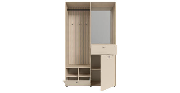 GARDEROBE 4-teilig  in 120/200/50 cm  - Kaschmir/Eichefarben, Design, Glas/Holzwerkstoff (120/200/50cm) - Xora