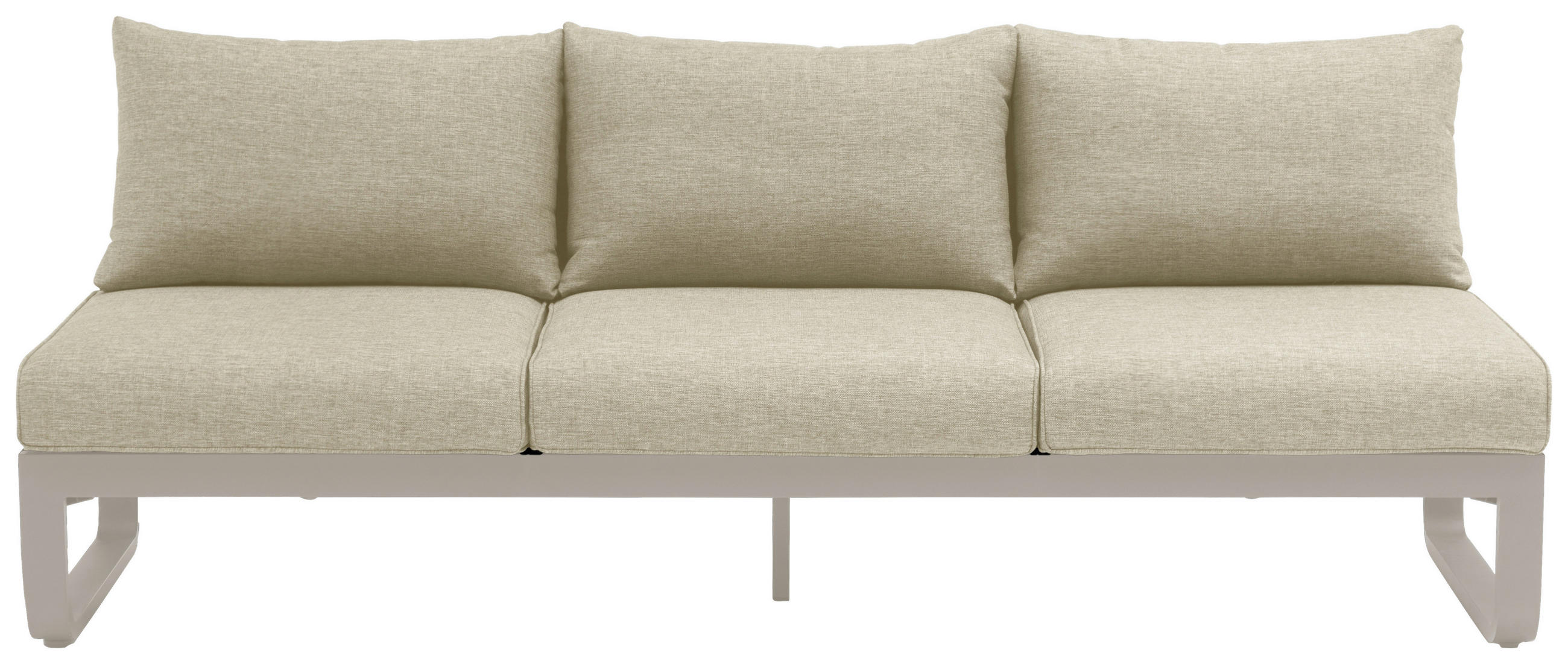 LOUNGESOFA 207/82/70 cm Aluminium  - Sandfarben/Mokka, Design, Textil/Metall (207/82/70cm) - Zebra 