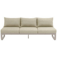 LOUNGESOFA 207/82/70 cm Aluminium  - Sandfarben/Mokka, Design, Textil/Metall (207/82/70cm) - Zebra 