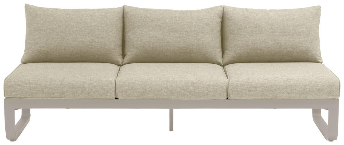 LOUNGESOFA 207/82/70 cm Aluminium  - Sandfarben/Mokka, Design, Textil/Metall (207/82/70cm) - Zebra 