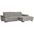 ECKSOFA in Webstoff Grau  - Schwarz/Grau, Design, Textil/Metall (265/180cm) - Carryhome