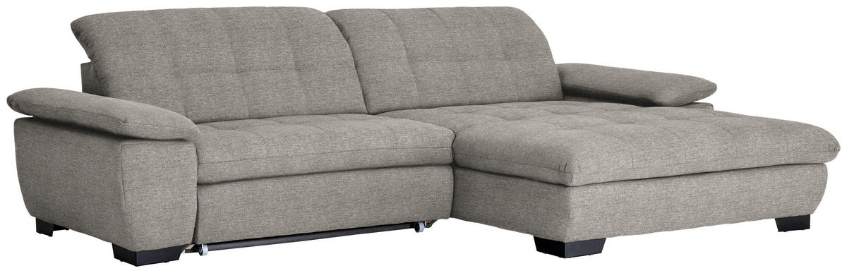 ECKSOFA in Webstoff Grau  - Schwarz/Grau, Design, Textil/Metall (265/180cm) - Carryhome