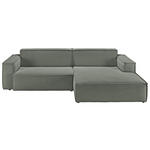 ECKSOFA in Feincord Olivgrün  276/168 cm  - Schwarz/Olivgrün, KONVENTIONELL, Kunststoff/Textil (276/168cm) - Hom`in
