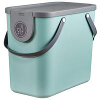 ABFALLSAMMLER 25 l  Kunststoff  - Türkis/Dunkelgrün, Basics, Kunststoff (23,5/34/40cm) - Rotho