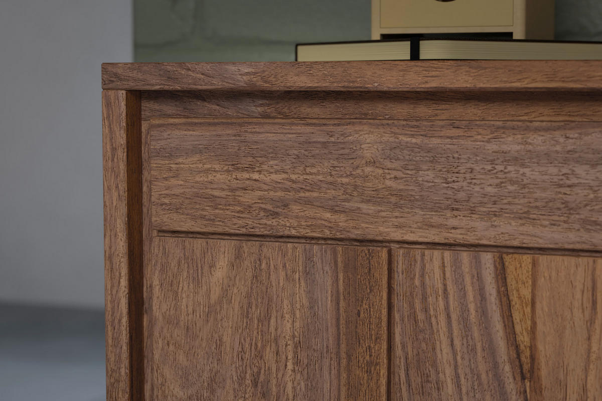 ECKSCHREIBTISCH 143,4/135/38/65/72,5/76 cm  in Braun  - Schwarz/Braun, Design, Holz/Metall (143,4/135/38/65/72,5/76cm) - Carryhome