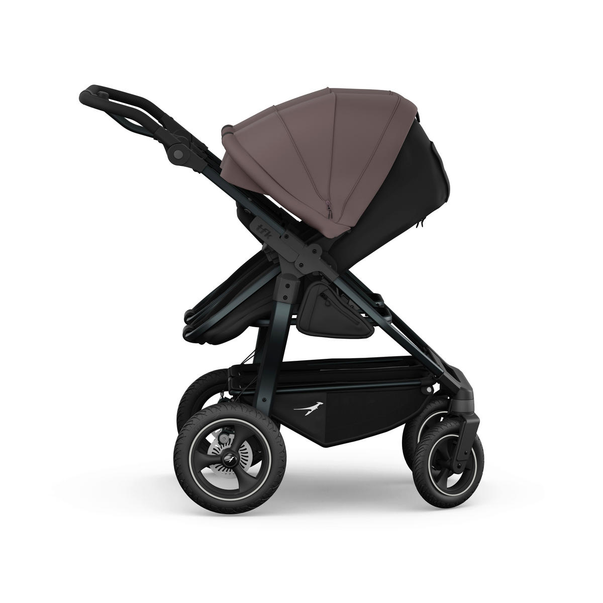 KOMBIKINDERWAGEN Duo 2-in-1 Kombi  - Anthrazit/Braun, Basics, Textil/Metall (79/111/110cm) - TFK