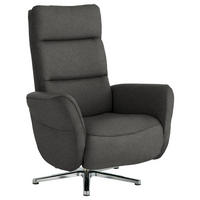 RELAXSESSEL Textil Grau  - Chromfarben/Grau, Design, Textil/Metall (78/113/83cm) - Beldomo Speed