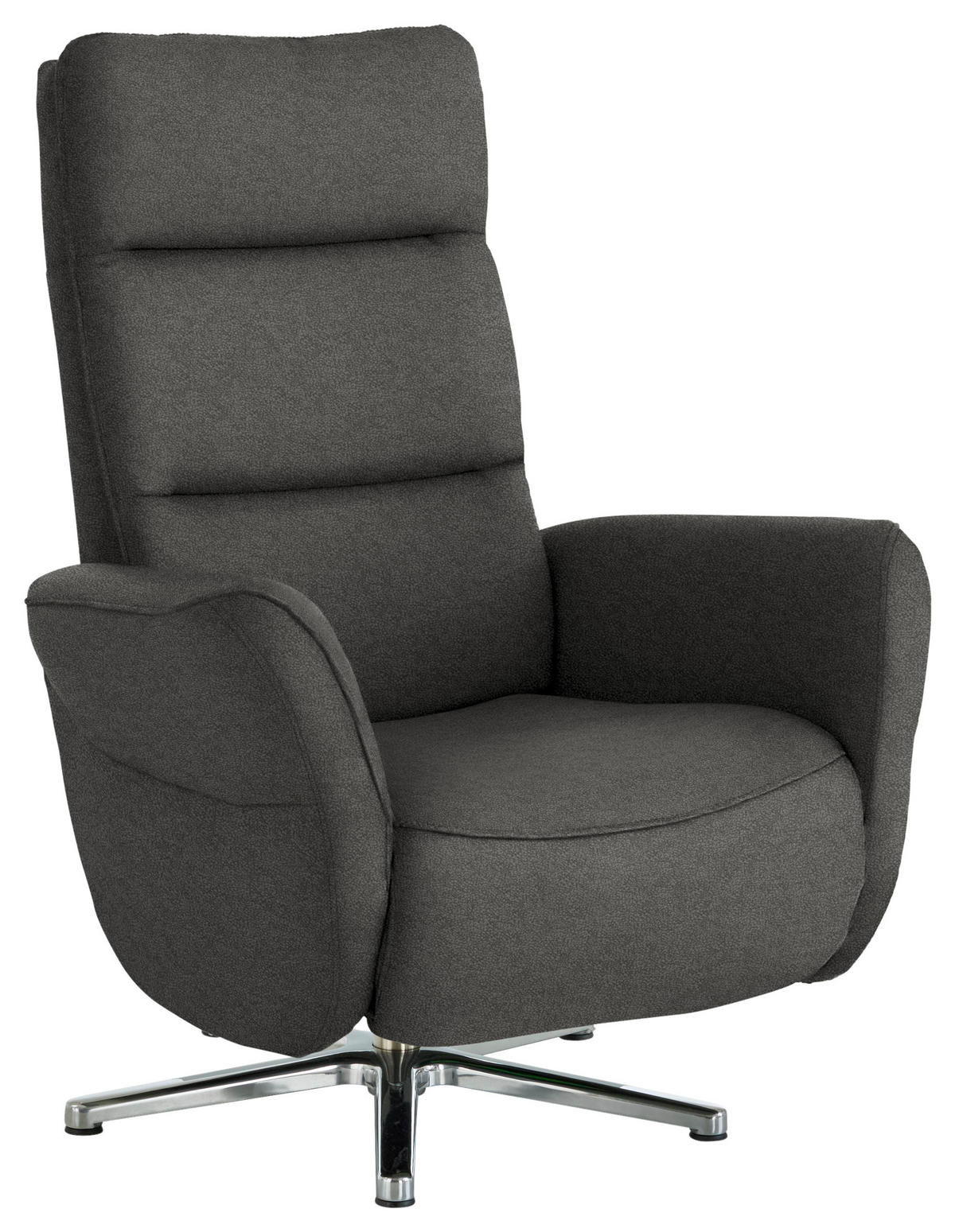 RELAXSESSEL Textil Grau  - Chromfarben/Grau, Design, Textil/Metall (78/113/83cm) - Beldomo Speed