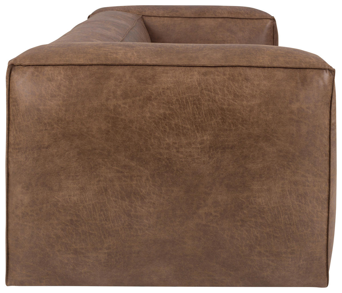 3-SITZER-SOFA beschichtet Braun  - Schwarz/Braun, Design, Holz/Textil (265/73/99cm)