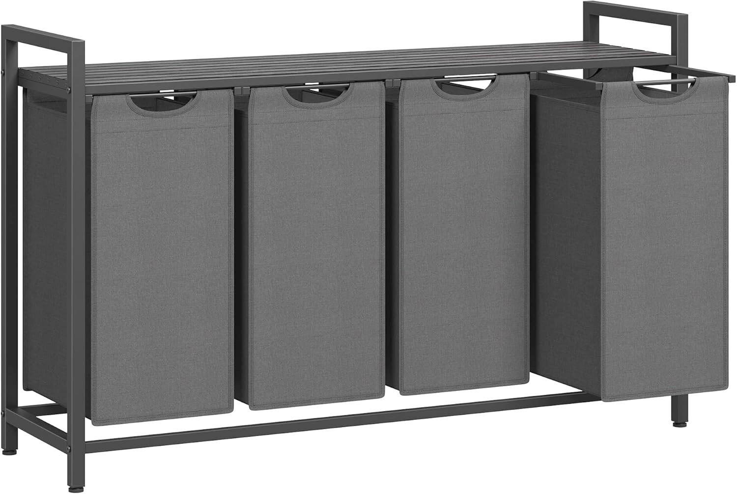 WÄSCHEKORB - Grau, MODERN, Holzwerkstoff/Metall (116/72/33cm) - MID.YOU