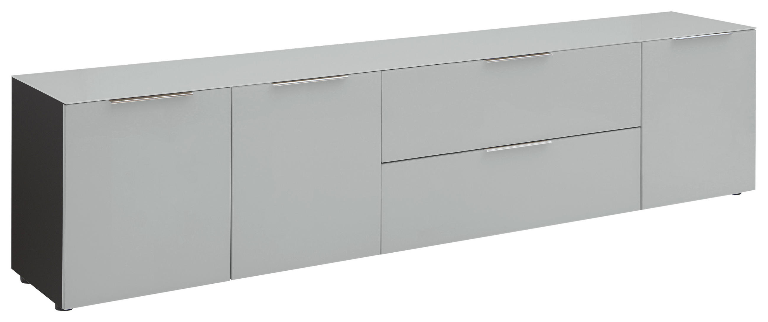 LOWBOARD Anthrazit, Grau - Anthrazit/Schwarz, Design, Glas/Holzwerkstoff (225,5/53,9/40cm)