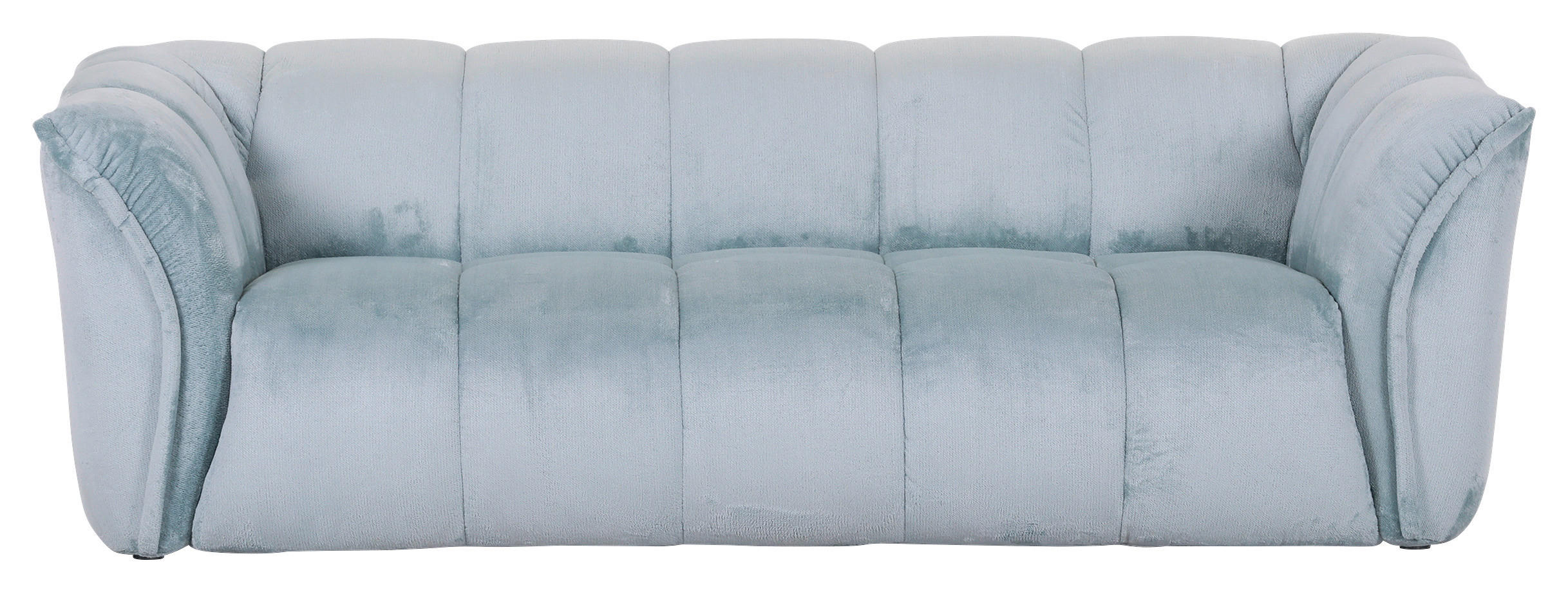BIG SOFFA i plysch mintgrön  - mintgrön/svart, Klassisk, textil/plast (220/67/106cm) - MID.YOU