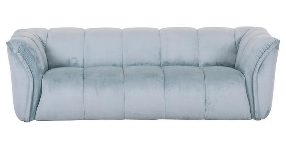 BIGSOFA Plüsch Mintgrün - Schwarz/Mintgrün, KONVENTIONELL, Kunststoff/Textil (220/67/106cm) - Carryhome