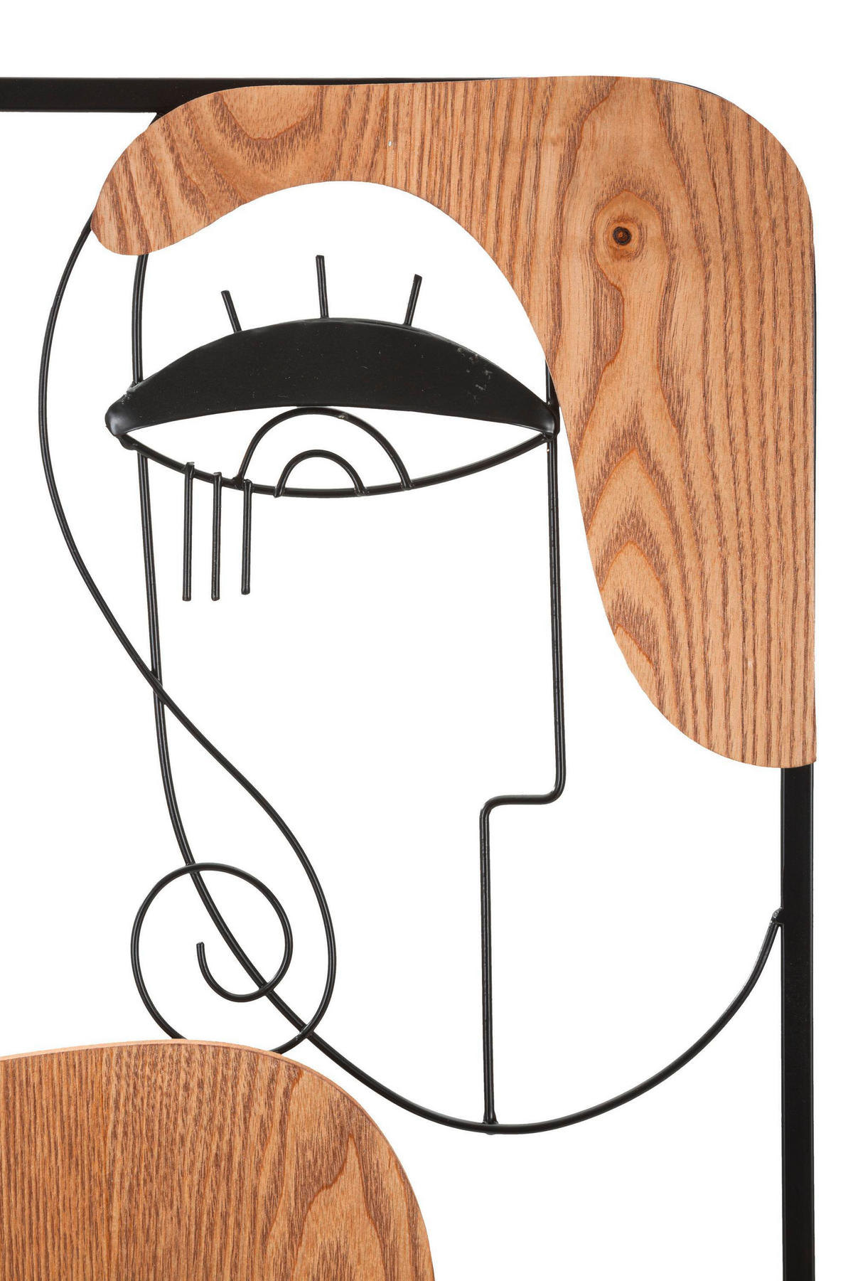WANDDEKO  38/89.5/2 cm   - Schwarz/Naturfarben, Basics, Holzwerkstoff/Metall (38/89.5/2cm)