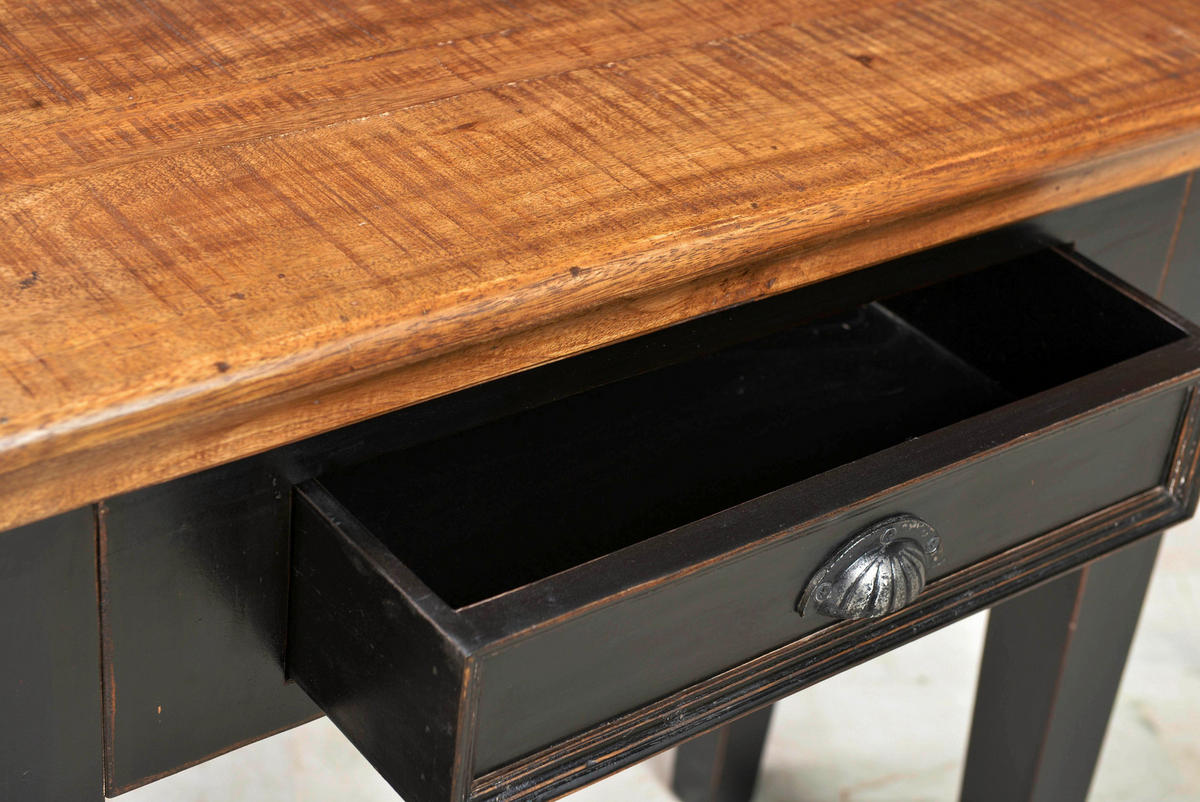KONSOLENTISCH Mangoholz massiv Schwarz, Honig  - Schwarz/Honig, Design, Holz/Holzwerkstoff (80/80/35cm) - MID.YOU