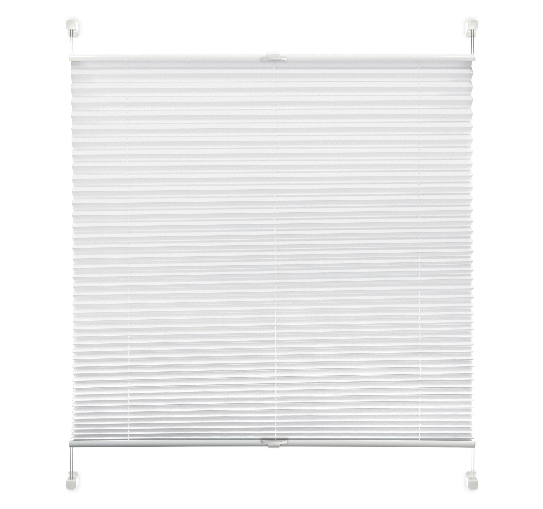 Plissee Solid Crash Weiß B: 75 cm, ohne Bohren/Verspannt