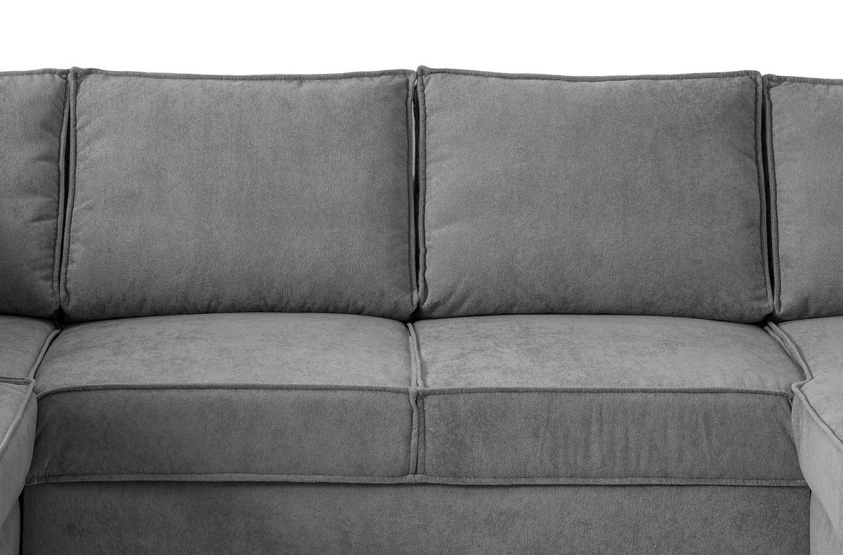 SJEDEĆA GARNITURA tekstil  antracit   - crna/antracit, Moderno, tekstil/metal (198/309/150cm) - MID.YOU