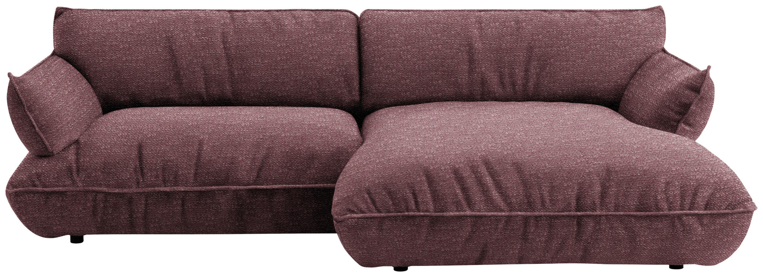 ECKSOFA  in Flachgewebe Beere  264/185 cm  - Beere/Schwarz, Design, Kunststoff/Textil (264/185cm) - Belluti