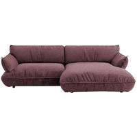 ECKSOFA  in Flachgewebe Beere  264/185 cm  - Beere/Schwarz, Design, Kunststoff/Textil (264/185cm) - Belluti