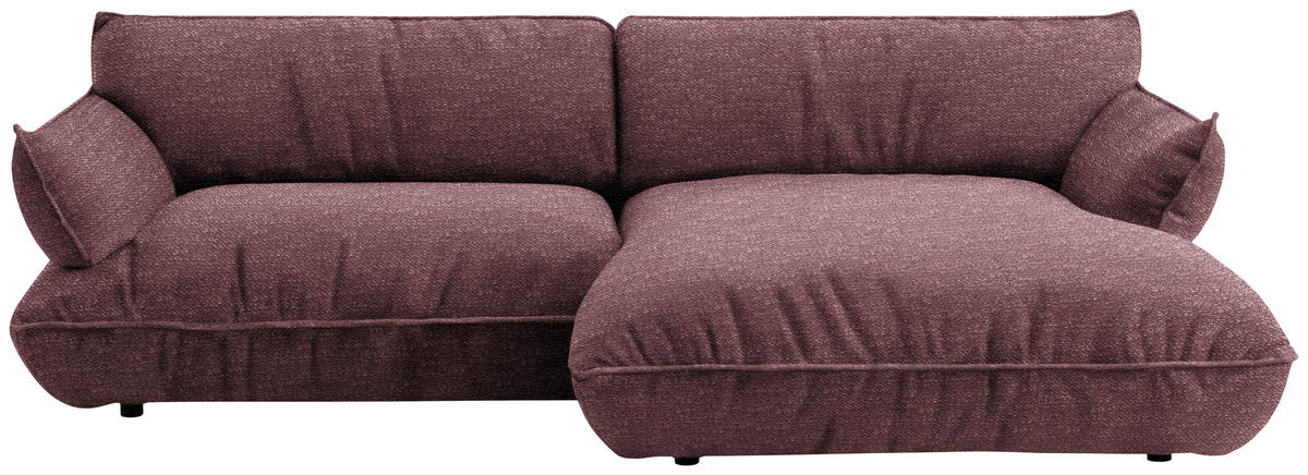 ECKSOFA  in Flachgewebe Beere  264/185 cm  - Beere/Schwarz, Design, Kunststoff/Textil (264/185cm) - Belluti