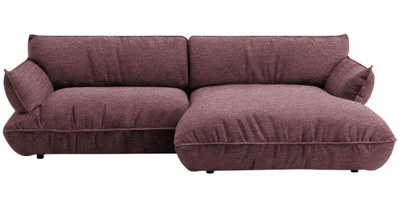 ECKSOFA  in Flachgewebe Beere  264/185 cm  - Beere/Schwarz, Design, Kunststoff/Textil (264/185cm) - Belluti