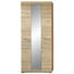 GARDEROBENSCHRANK foliert, geriffelt Buchefarben - Chromfarben/Buchefarben, KONVENTIONELL, Holzwerkstoff/Metall (84/200/40cm) - Voleo