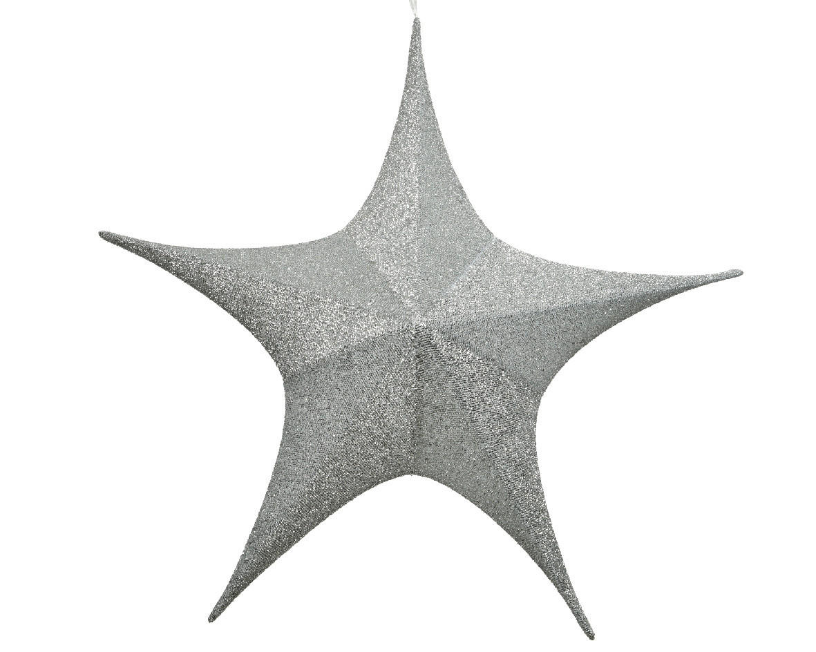 ZVIJEZDA DEKORATIVNA - srebrne boje, Design, plastika (80cm)