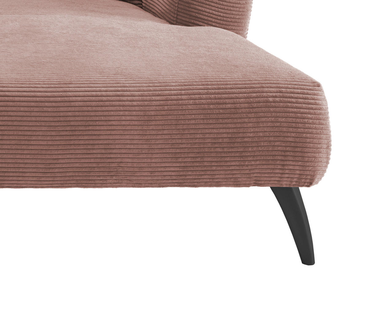 ECKSOFA Rosa Cord  - Schwarz/Rosa, MODERN, Holz/Textil (264/160cm) - MID.YOU