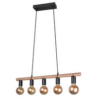 HÄNGELEUCHTE  80/150/9 cm   - Schwarz, Design, Metall (80/150/9cm) - P & B