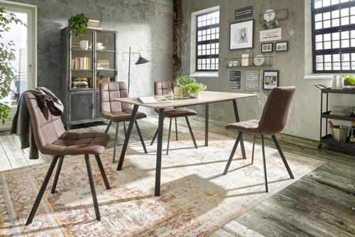 STOL ZA BLAGOVAONICU crna, boje hrasta metal, drvni materijal - boje hrasta/crna, Design, drvni materijal/metal (140/80/75cm) - Carryhome