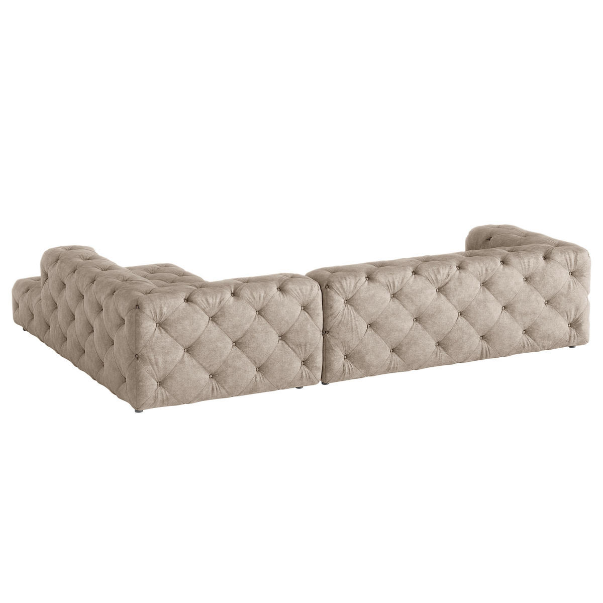 ECKSOFA Mikrofaser Cappuccino  - Schwarz/Cappuccino, Design, Kunststoff/Textil (325/228cm) - P & B