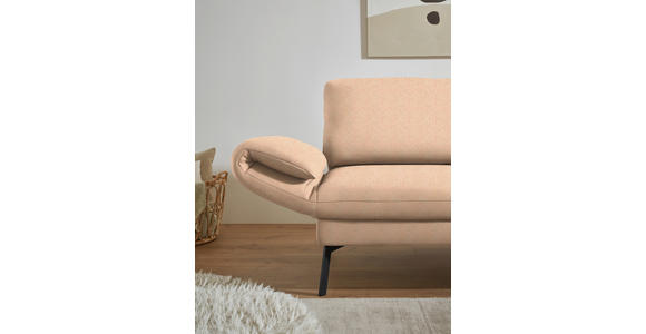 ECKSOFA  in Flachgewebe Lachsfarben Armteilverstellung, Relaxfunktion, Drehsitzfunktion  255-365/175-224 cm  - Schwarz/Lachsfarben, Design, Textil/Metall (255-365/175-224cm) - Dieter Knoll