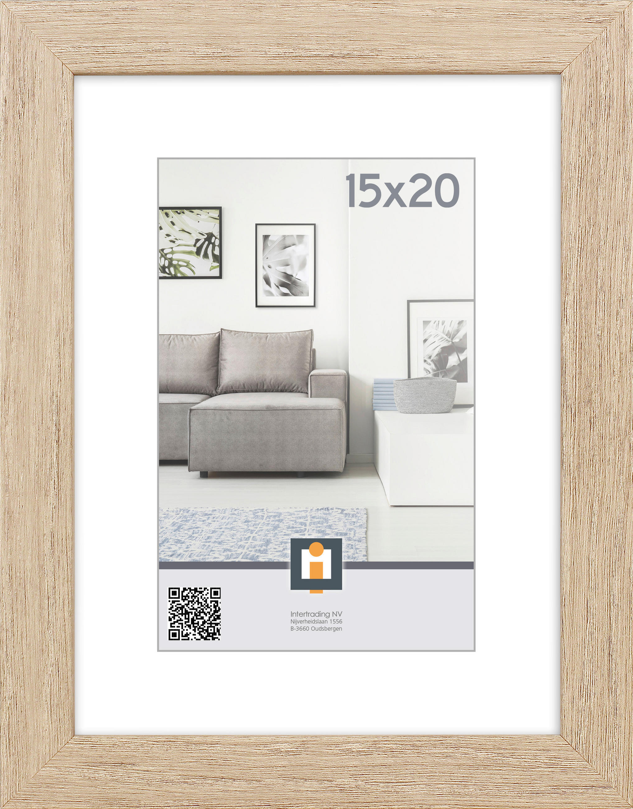 BILDERRAHMEN - Eiche grau, Basics, Glas/Kunststoff (18/23/1,5cm)