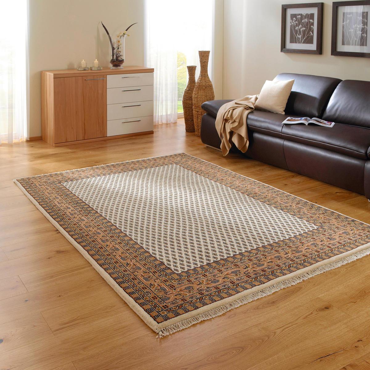 ORIENTÁLNÍ KOBEREC, 40/60 cm, hnědá, krémová - krémová/hnědá, Lifestyle, textil (40/60cm) - Cazaris