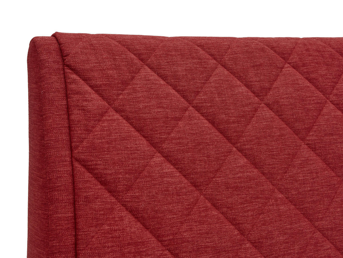 BOXSPRINGBETT 160/200 cm  Rot  - Rot/Alufarben, Konventionell, Textil/Metall (160/200cm) - Dieter Knoll