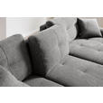 ECKSOFA in Mikrofaser Grau  - Chromfarben/Grau, MODERN, Kunststoff/Textil (276/193cm) - Hom`in