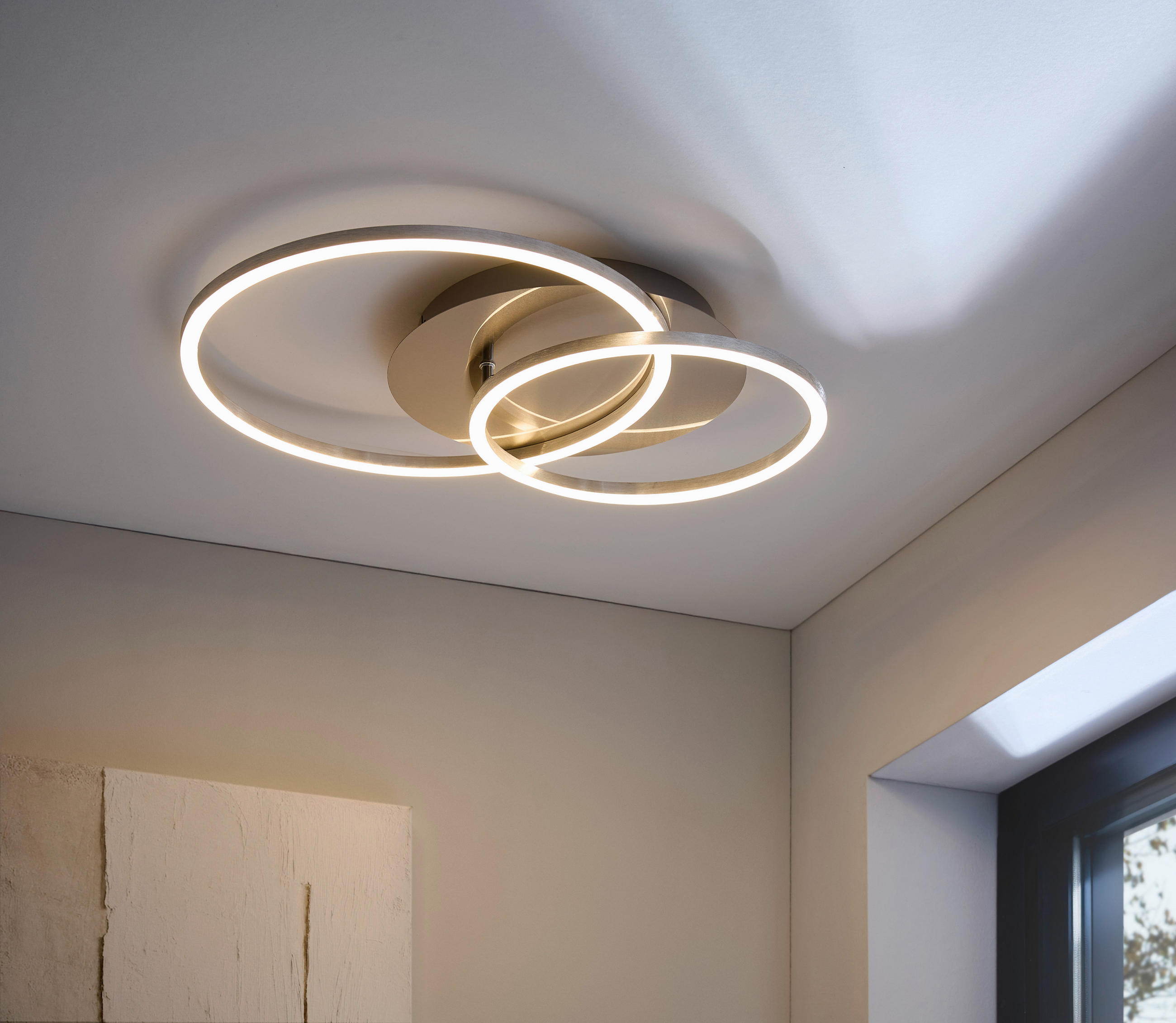 LED-DECKENLEUCHTE 54,7/40/7 cm   - Alufarben, Design, Kunststoff/Metall (54,7/40/7cm) - Novel