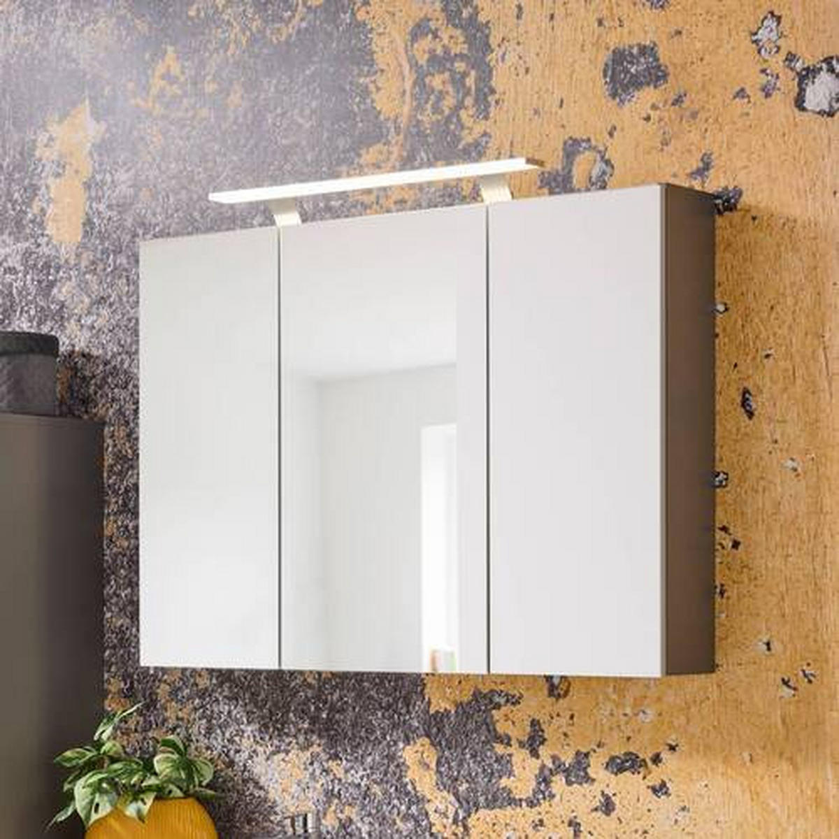 SPIEGELSCHRANK 100/75,7/16 cm  - Silberfarben/Grau, MODERN, Glas/Holzwerkstoff (100/75,7/16cm) - Stylife