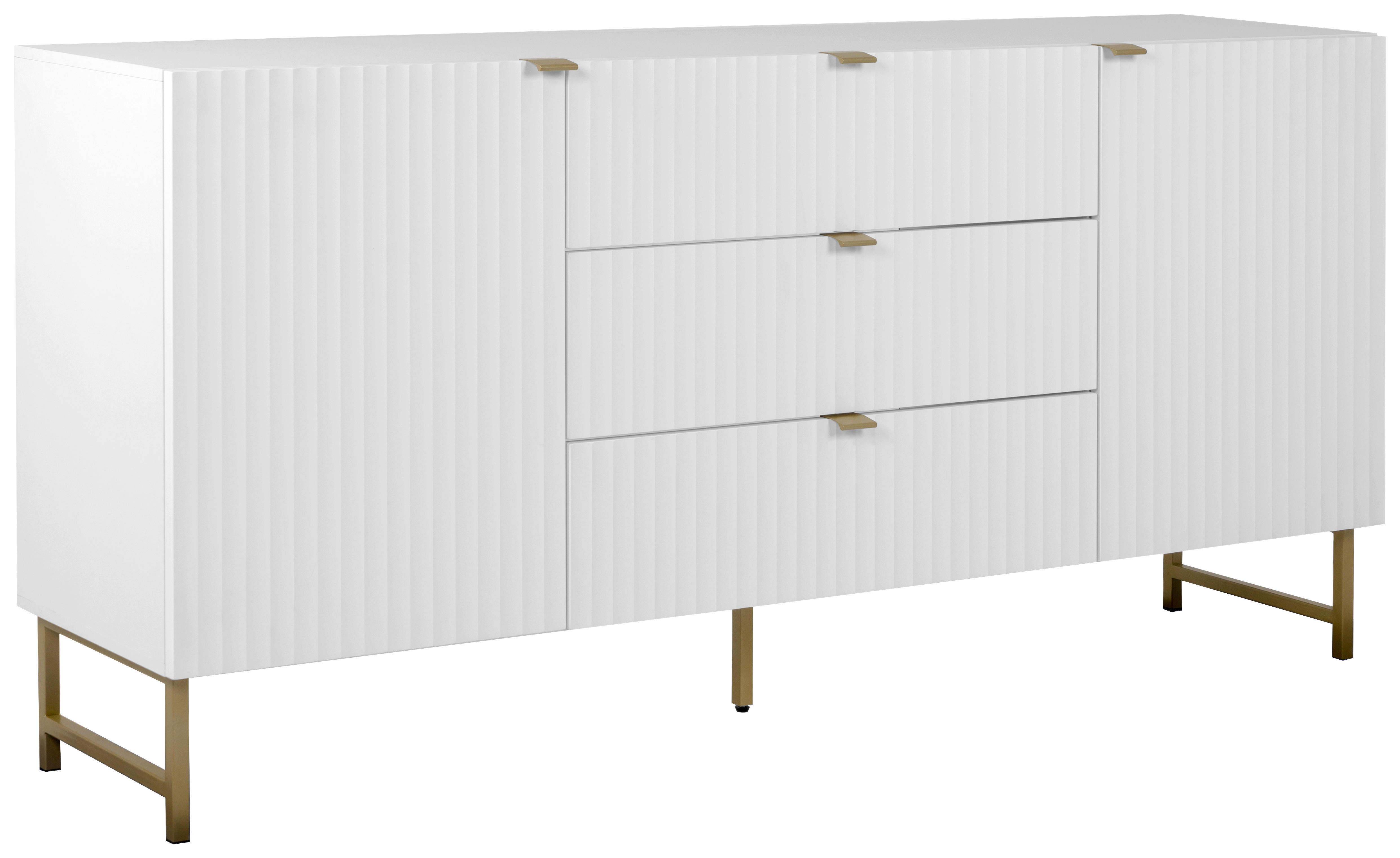 SIDEBOARD Weiß  - Goldfarben/Weiß, Design, Holzwerkstoff/Kunststoff (179/90/41cm) - MID.YOU